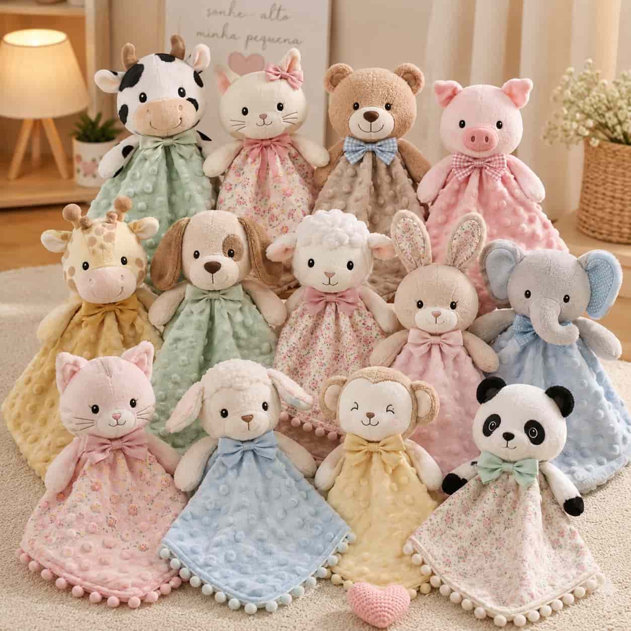 Naninhas prontas em cima da mesa de costura